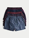 5pk Pure Cotton Checked Woven Boxers