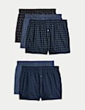 5pk Pure Cotton Animal Print Woven Boxers