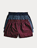 3pk Pure Cotton Foulard Woven Boxers