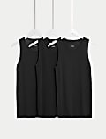 3pk Essential Cotton Sleeveless Vests