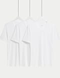 3pk Essential Cotton V-Neck T-Shirt Vests