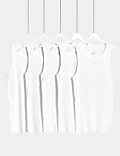 5pk Essential Cotton Sleeveless Vests