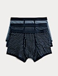 3er-Pack Shorts mit hohem Baumwollanteil, geometrischem Print und Cool & Fresh™ Technologie