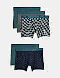 Lot de 5 boxers extensibles en coton Supima® et modal à motif géométrique