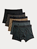 Lot de 5 boxers Microskin à motif géométrique