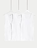 3pk Pure Cotton Sleeveless Vests