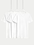 3pk Pure Cotton V-Neck T-Shirt Vests