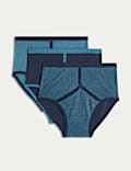 3pk Pure Cotton Assorted Pattern High Waist Briefs