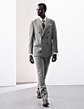 Tailored Fit Pure Wool Check Suit Jacket