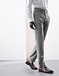 Tailored Fit Pure Wool Check Suit Trousers