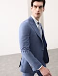 Tailored Fit Wool Blend Hopsack Stretch Suit Jacket