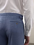 Tailored Fit Wool Blend Hopsack Suit Trousers