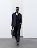 Tailored Fit Wool Blend Suit Trousers