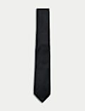 Textured Striped Pure Silk Tie