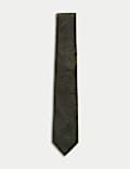 Textured Striped Pure Silk Tie