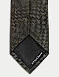 Textured Striped Pure Silk Tie