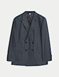 Chaqueta de traje cruzada en tweed de lana de corte sastre y doble botonadura