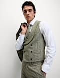 Wool Rich Tweed Double Breasted Waistcoat