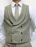 Wool Rich Tweed Double Breasted Waistcoat