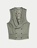 Wool Rich Tweed Double Breasted Waistcoat