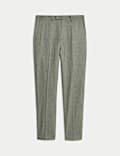 Tailored Fit Wool Rich Tweed Suit Trousers
