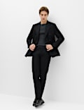 Regular Fit Wool Rich Tweed Check Suit Trousers