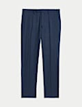 Italian Wool Blend Puppytooth Stretch Trousers