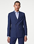 Slim Fit Double Breasted Jacket with Stretch