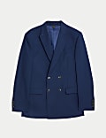 Slim Fit Double Breasted Jacket with Stretch