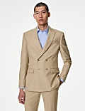 Slim Fit Double Breasted Jacket with Stretch