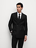 Slim Fit Double Breasted Jacket with Stretch