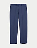Regular Fit Sharkskin Stretch Suit Trousers