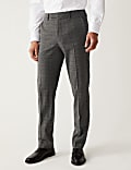 Regular Fit Check Stretch Suit Trousers