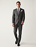 Regular Fit Check Stretch Suit Trousers