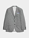Regular Fit Textured Puppytooth Suit Jacket