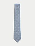 Silk Rich Geometric Tie with Linen