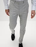Tailored Fit Check Stretch Suit Trousers