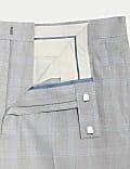 Tailored Fit Check Stretch Suit Trousers