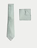 Textured Pure Silk Tie & Pocket Square Set