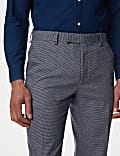 Slim Fit Puppytooth Stretch Suit Trousers