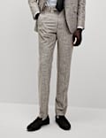 Tailored Fit Grid Check Suit Trousers