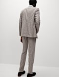Tailored Fit Grid Check Suit Trousers