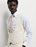 Tailored Fit Double Breasted  Waistcoat with Linen