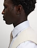 Tailored Fit Double Breasted  Waistcoat with Linen