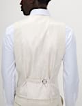 Tailored Fit Double Breasted  Waistcoat with Linen