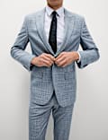 Regular Fit Linen Look Check Suit Jacket