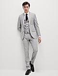 Slim Fit Prince of Wales Check Suit Trousers