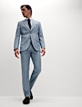 Regular Fit Check Suit Trousers