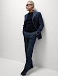 Regular Fit Stretch Checked Suit Trousers