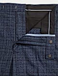 Regular Fit Stretch Checked Suit Trousers